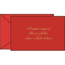 Biglietti Natale 8,5x13,5cm ROSSO C.TESTO ORO conf.100pz 