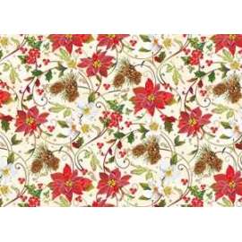 Carta Regalo Natale 70x100cm FIORI DI NATALE conf.10fg