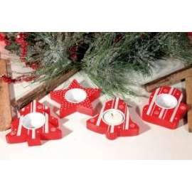 PORTACANDELE FORME NATALE IN LEGNO