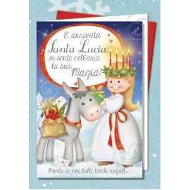 Biglietti Natale FANTASIA SANTA LUCIA conf.6pz