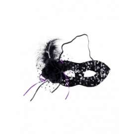 Halloween MASCHERA IN TESSUTO C/PAILLETTES NERE