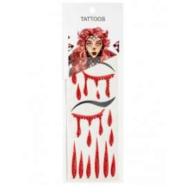 Halloween TATUAGGI VISO SANGUE CON STRASS