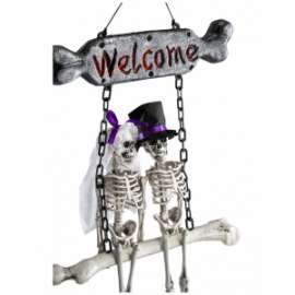 Halloween SCHELETRI SU ALTALENA 60x40cm