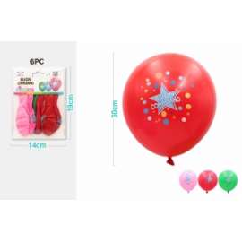 Party PALLONCINO BUON COMPLEANNO 30cm 6pz