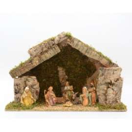 PRESEPE CAPANNA 53x22x34cm C/FIGURE 10cm 
