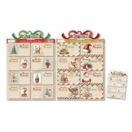Segnapacco Natale Adesivi SOGGETTI ASSORTITI (16 etichette)
