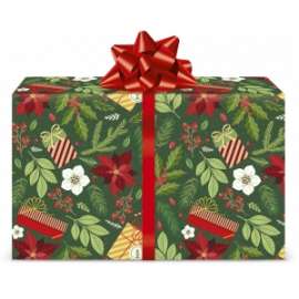 Carta Regalo Natale 70x100 FANTASIA VERDE conf.12pz