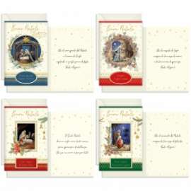 Biglietti Natale 11,7x17cm SOGGETTI SACRI conf.12pz