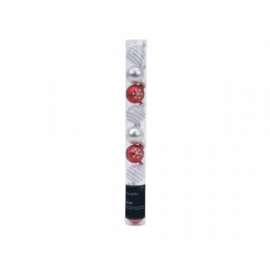 Addobbo Albero MINI SFERA IN VETRO ROSSO/BIANCO 30mm cf.9pz
