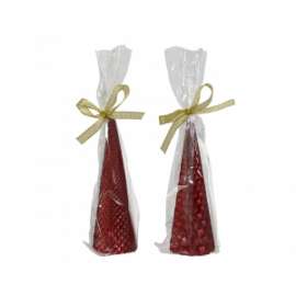 CANDELE ROSSO METALIZZATO 15cm