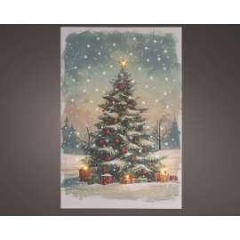 QUADRO C/PAESAGGI NATALIZI E LUCI 38x58cm