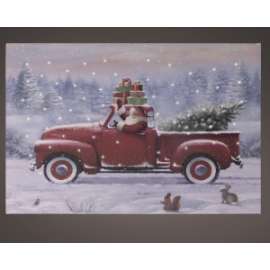 QUADRO C/PAESAGGI NATALIZI E LUCI 58x38cm