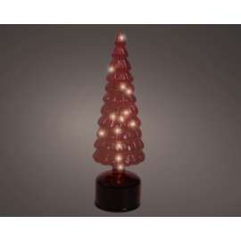 ALBERO ROSSO DECORATIVO h.34cm C/LUCI