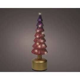 ALBERO ROSSO DECORATIVO h.33cm C/LUCI