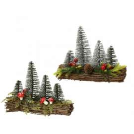 DECORAZIONE CON PINI E FUNGHI 20cm