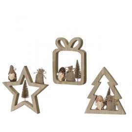 DECORAZIONI IN LEGNO C/GNOMO h.16,5cm