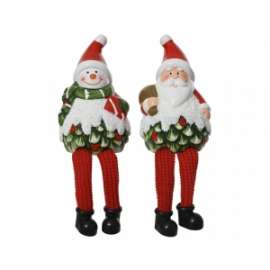 BABBO E PUPAZZO DI NEVE h.11cm