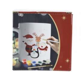 TAZZA DA DECORARE C/PENNELLO E COLORI 