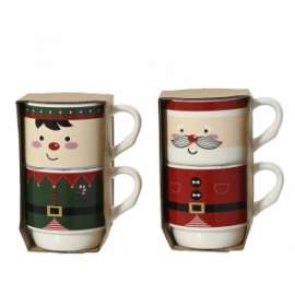 SET 2 TAZZE ELFO E BABBO NATALE