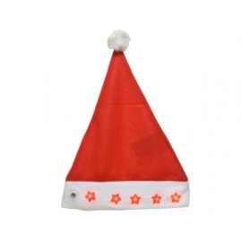 CAPPELLO BABBO NATALE C/STELLE LUMINOSE 30x42cm