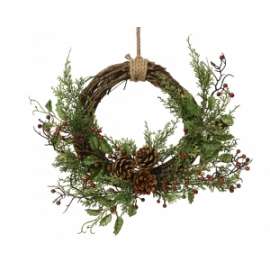 FUORIPORTA C/BACCHE E PIGNE diam.30cm