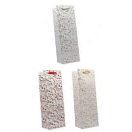 Shopper Natale GOFFRATO MERRY XMAS METAL WINE 