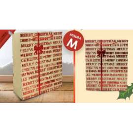 Shopper Natale CARTA DA PACCO METAL MERRY CHRISTMAS M