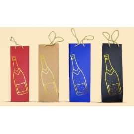 Shopper Natale BOTTIGLIA GOLD VINO
