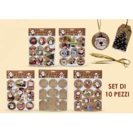 Chiudipacco Natale C/CORDINO Set 10pz