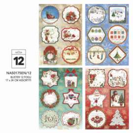 Chiudipacco Natale ADESIVI FANTASIE ASS. Conf.12 fogli da 6 etichette