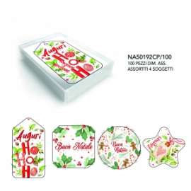 Chiudipacco Natale FANTASIE ASSORTITI c/CORDINO 100pz