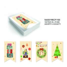 Chiudipacco Natale FANTASIE ASSORTITI c/CORDINO 100pz