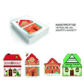 Chiudipacco Natale FANTASIE ASSORTITI c/CORDINO 100pz