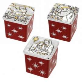 CANDELA PROFUMATA 5x5x5 C/COPERCHIO ARGENTO DECORATO