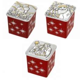 CANDELA PROFUMATA 6x6x6 C/COPERCHIO ARGENTO DECORATO