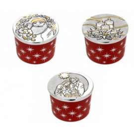 CANDELA PROFUMATA 7,5x5 C/COPERCHIO ARGENTO DECORATO