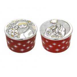 CANDELA PROFUMATA 11x6 C/COPERCHIO ARGENTO DECORATO