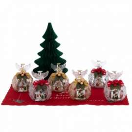 SFERA IN VETRO diam. 8cm C/DECORO