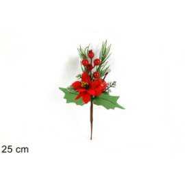 PICK BACCHE C/FIORE NATALIZIO 25cm 32570