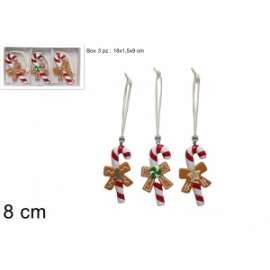 Addobbo Albero BASTONCINI BISCOTTO Set 3pz 02099