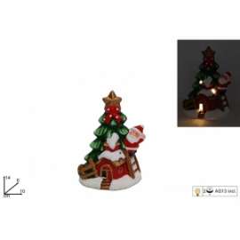DECORAZIONE ALBERO C/BABBO NATALE 14cm C/LUCE 74409