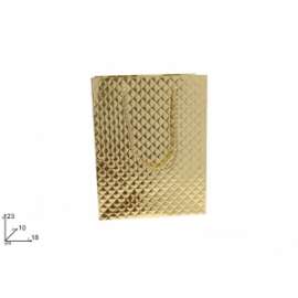Shopper Natale EFFETTO TRAPUNTA ORO 18x23x10cm .21967