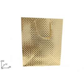 Shopper Natale EFFETTO TRAPUNTA ORO 26x32x12cm .21998