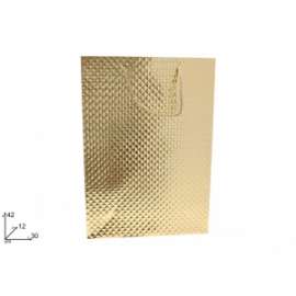 Shopper Natale EFFETTO TRAPUNTA ORO 30x42x12cm .22025
