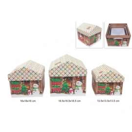 SCATOLE C/DECORO BISCOTTO set 3pz.47592