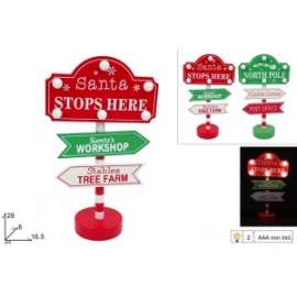 INSEGNA  NATALIZIA IN LEGNO C/LUCE .60508