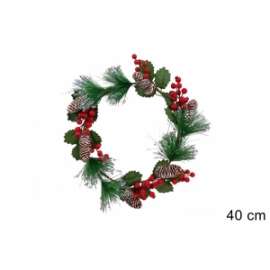 FUORIPORTA  C/BACCHE E PIGNE 40cm  70934