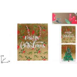 Shopper Natale ORO NATALIZIA 25x20x10cm .89417