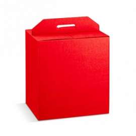 SCATOLA P.TA PANETTONE C/BOTTIGLIA SETA ROSSO 280x200x350mm