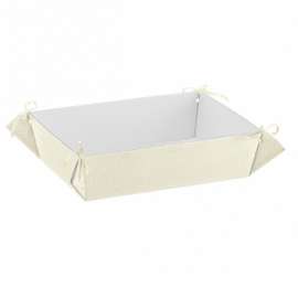 VASSOIO LINEA PELLE BIANCO 410x330x80mm C/F 